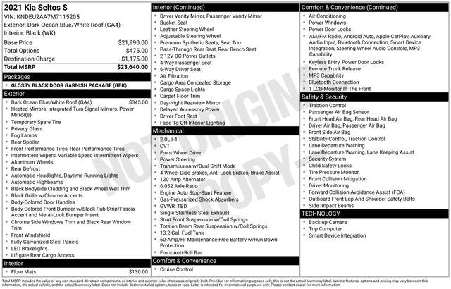 2021 Kia Seltos S