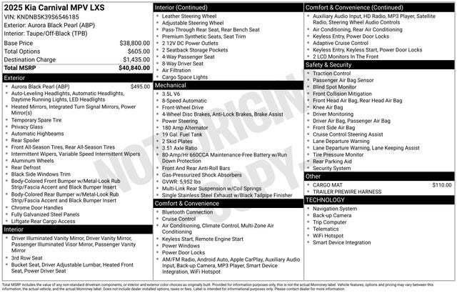 2025 Kia Carnival LXS