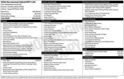 2026 Kia Carnival Hybrid LXS
