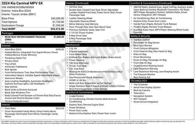 2024 Kia Carnival SX