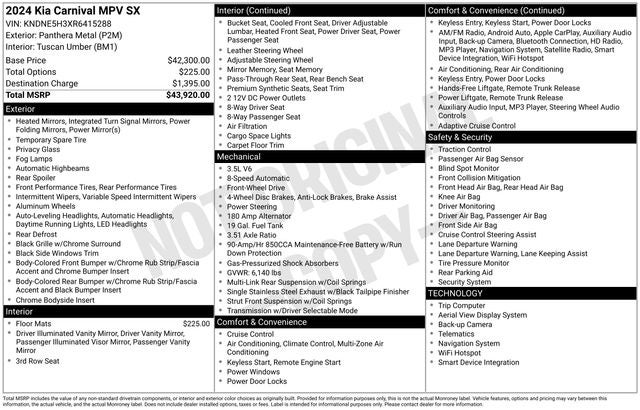 2024 Kia Carnival SX