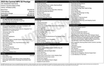 2025 Kia Carnival SX Prestige