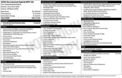 2025 Kia Carnival Hybrid SX
