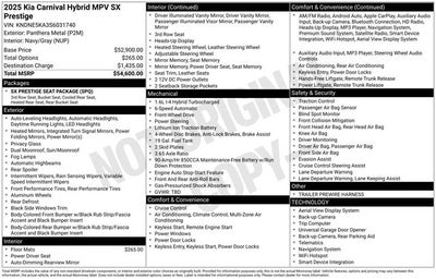 2025 Kia Carnival Hybrid SX Prestige