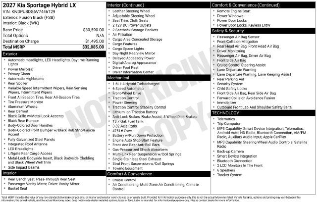 2027 Kia Sportage Hybrid LX