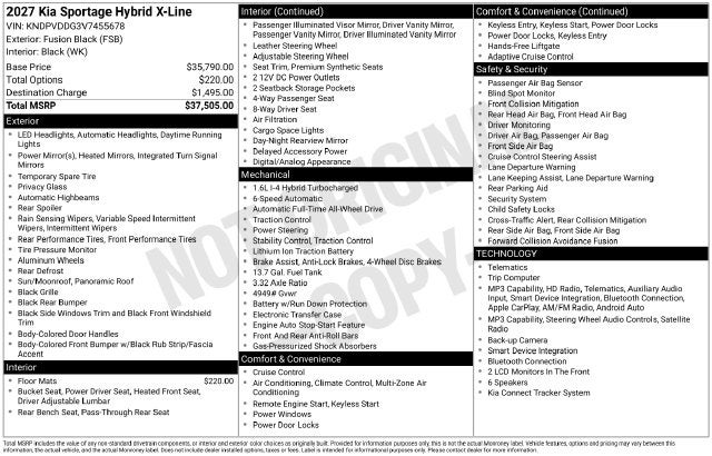 2027 Kia Sportage Hybrid X-Line