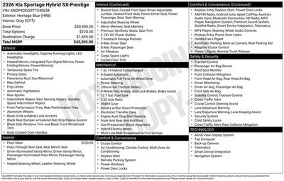 2026 Kia Sportage Hybrid SX-Prestige