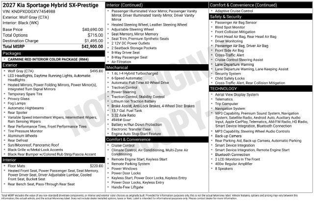 2027 Kia Sportage Hybrid SX-Prestige