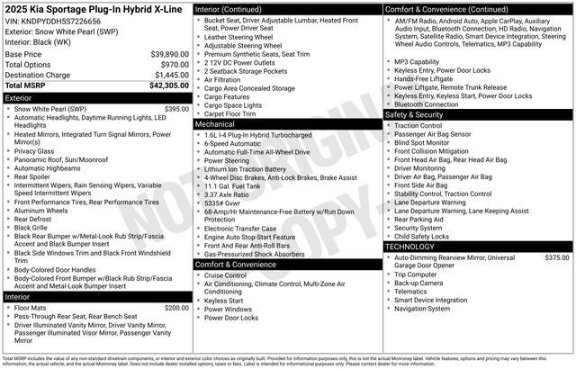 2025 Kia Sportage Plug-In Hybrid X-Line