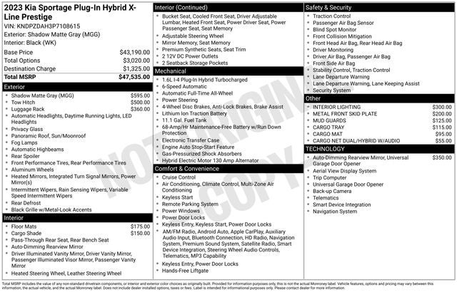 2023 Kia Sportage Plug-In Hybrid X-Line Prestige