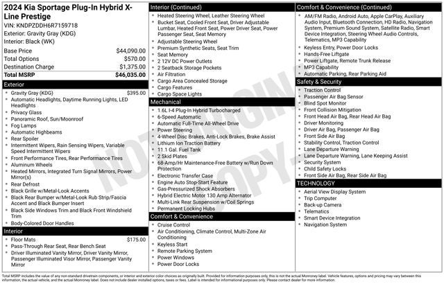 2024 Kia Sportage Plug-In Hybrid X-Line Prestige