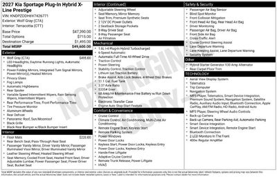 2027 Kia Sportage Plug-In Hybrid X-Line Prestige