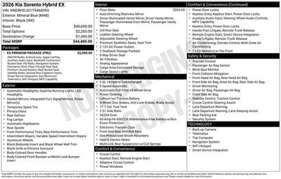 2026 Kia Sorento Hybrid EX