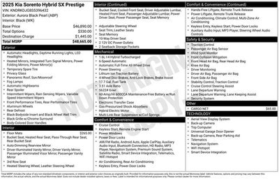 2025 Kia Sorento Hybrid SX Prestige