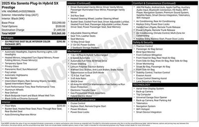 2025 Kia Sorento Plug-In Hybrid SX Prestige