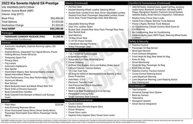2023 Kia Sorento Hybrid SX Prestige