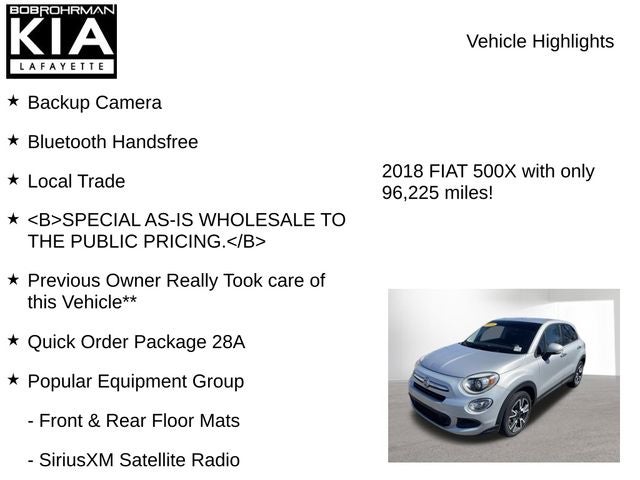 2018 FIAT 500X Pop
