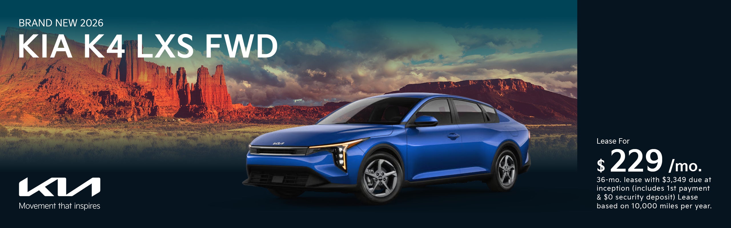 Brand New 2026 Kia K4 LXS FWD 