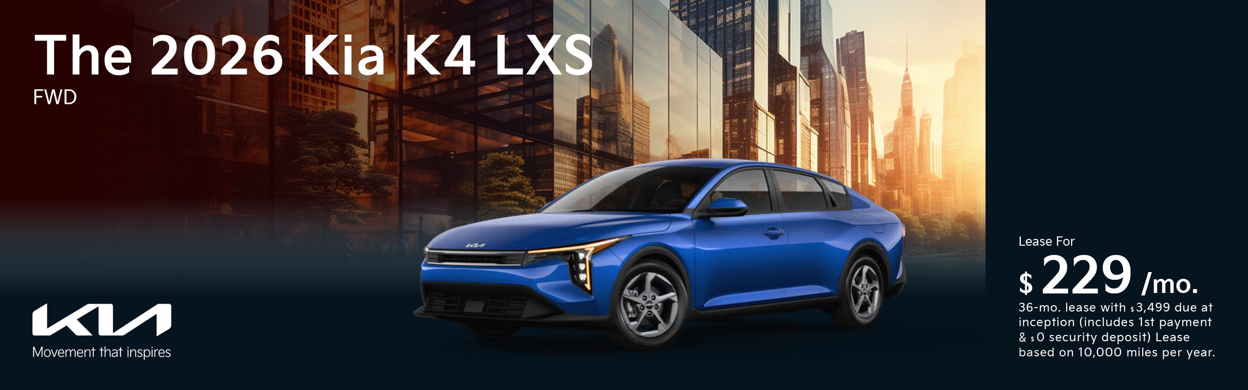 The 2026 Kia K4 LXS FWD