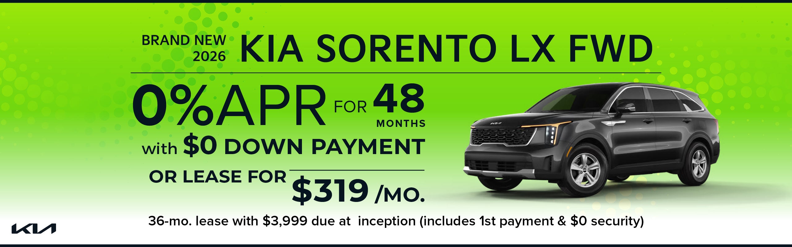 Brand New 2026 Kia SORENTO LX fwd