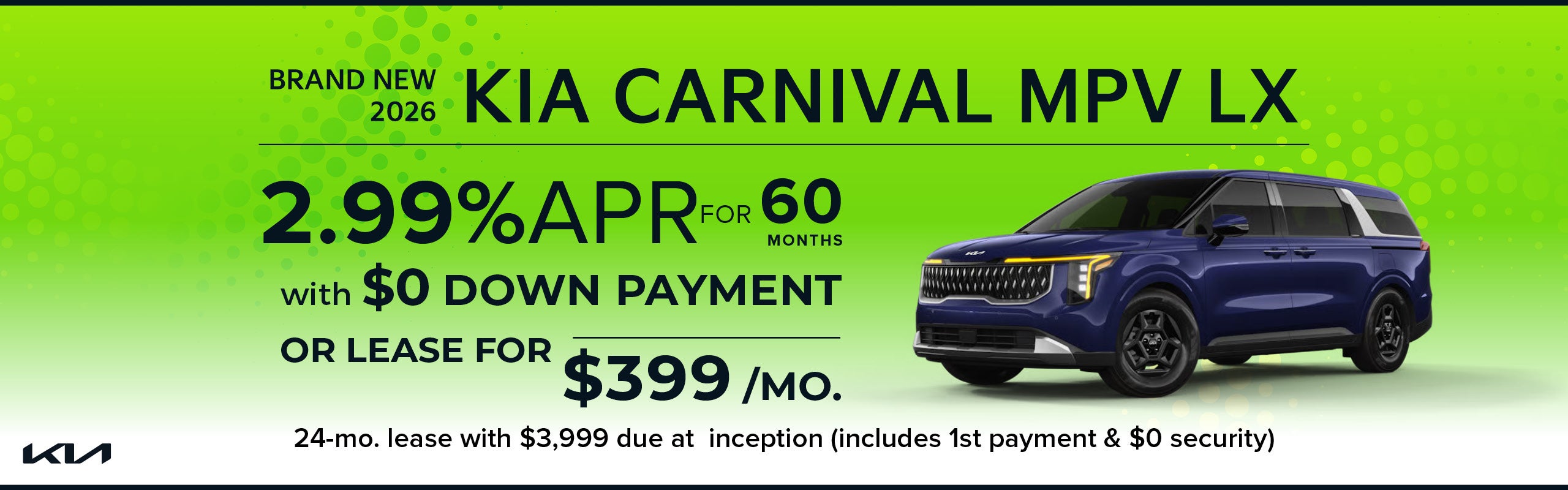 Brand New 2026 Kia CARNIVAL MPV LX