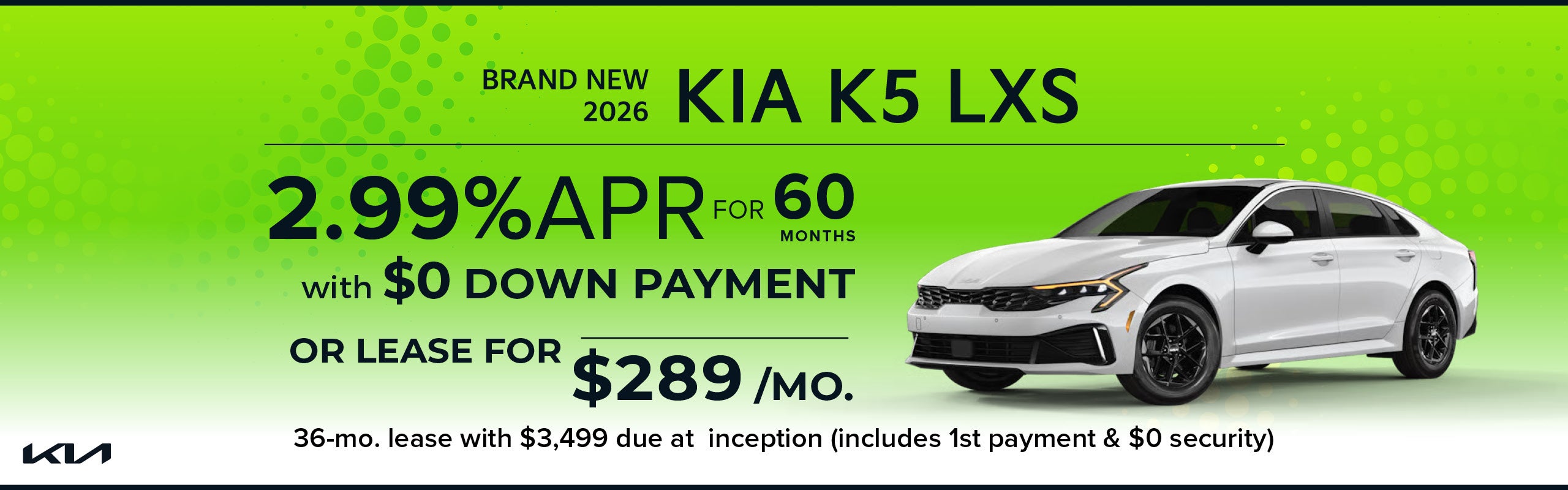 Brand New 2026 Kia K5 LXS