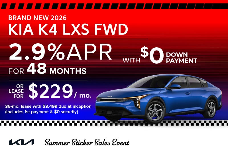 Brand New 2026 Kia K4 LXS FWD