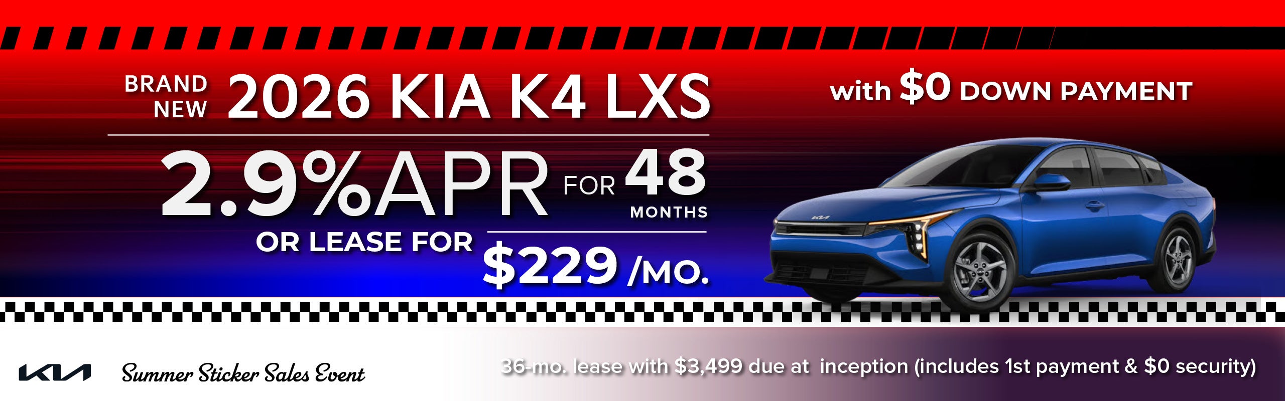 Brand New 2026 Kia K4 LXS FWD