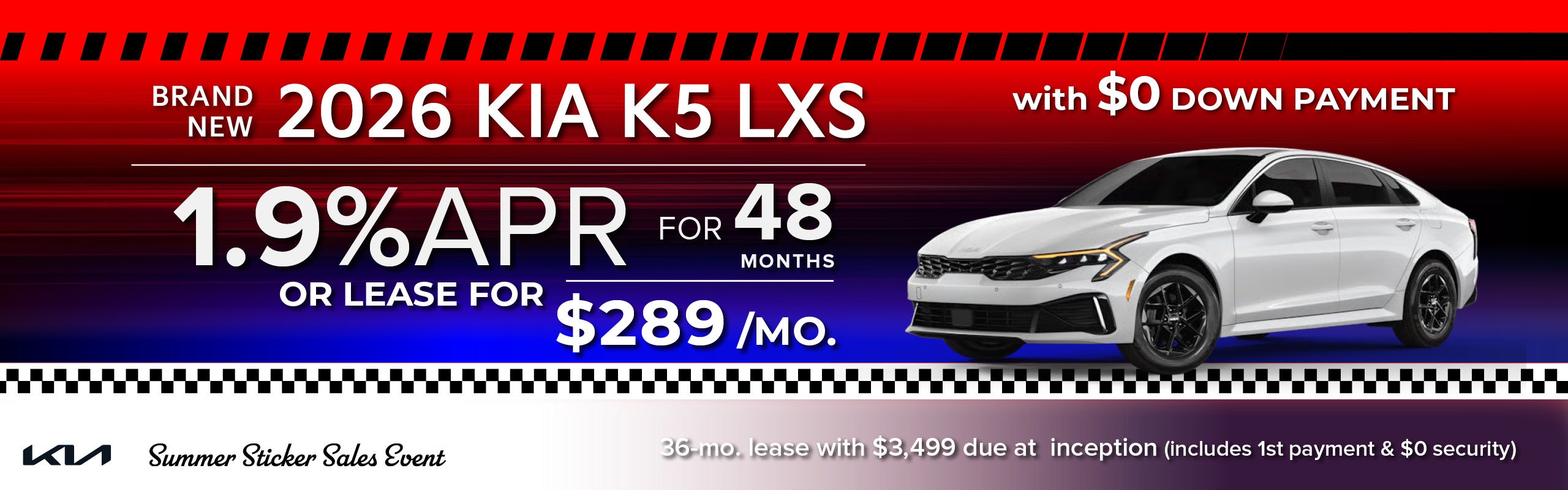 Brand New 2026 Kia K5 LXS FWD